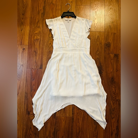 White Cream Sheer Dress with Inner Shell Size Medium - Picture 11 of 12